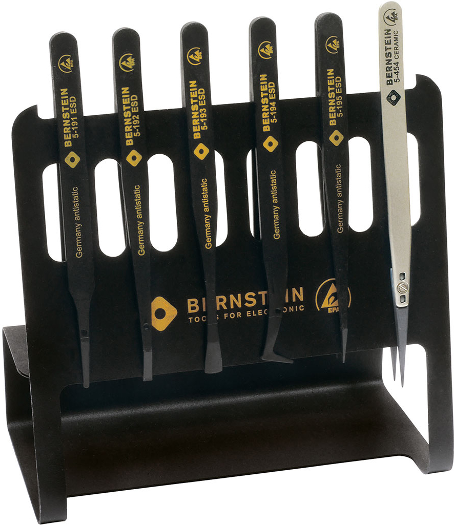 Anti-Static-ESD-tweezers-6-piece-set-esd-pinzetten-staender-set-tweezers-holder-set