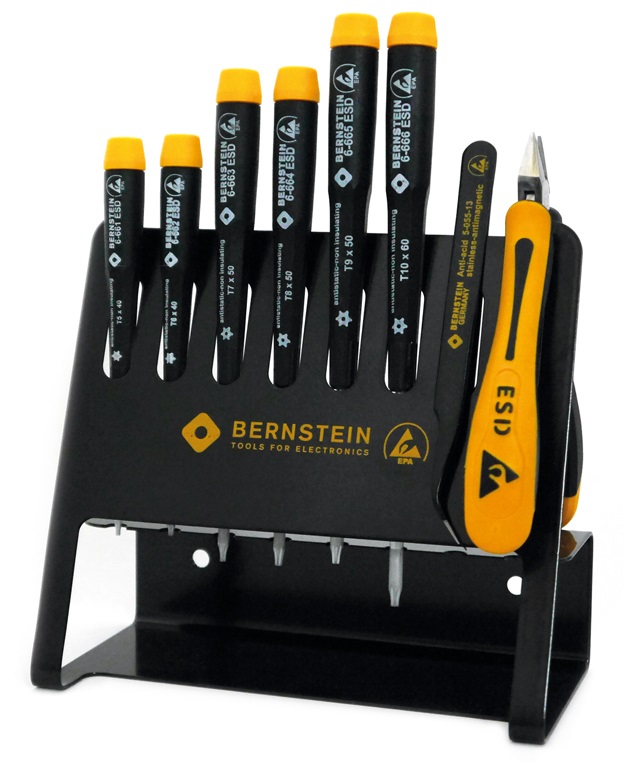 Anti-Static-8-piece-ESD-tool-TORX-set-arranged-on-ESD-tool-holder-VARIO-6-660-VC-b00-werkzeughalter-esd-torx-schraubendreher-tool-holder-set-screwdriver