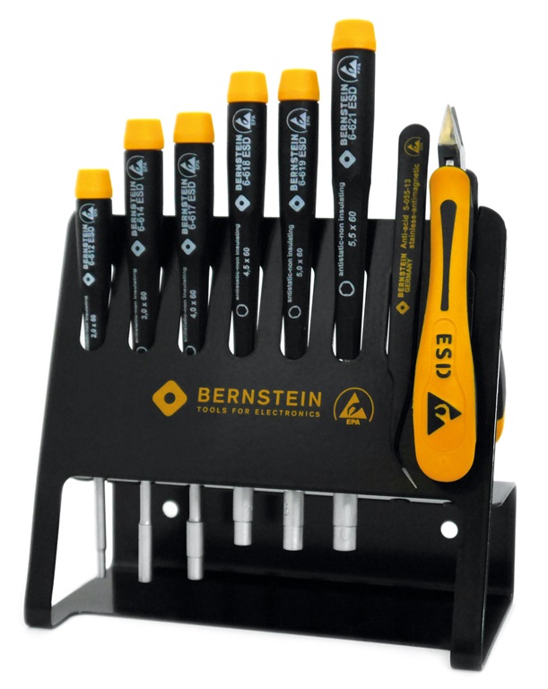 Anti-Static-8-piece-ESD-tool-socket-wrench-set-arranged-on-ESD-VARIO-6-610-VC-b00-werkzeughalter-esd-steckschluessel-tool-holder-set-socket-wrenches