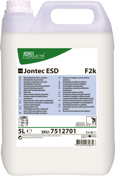 ESD floor cleaning - Taski Jontec ESD - Static floor emulsion for Protection of conductive floors.