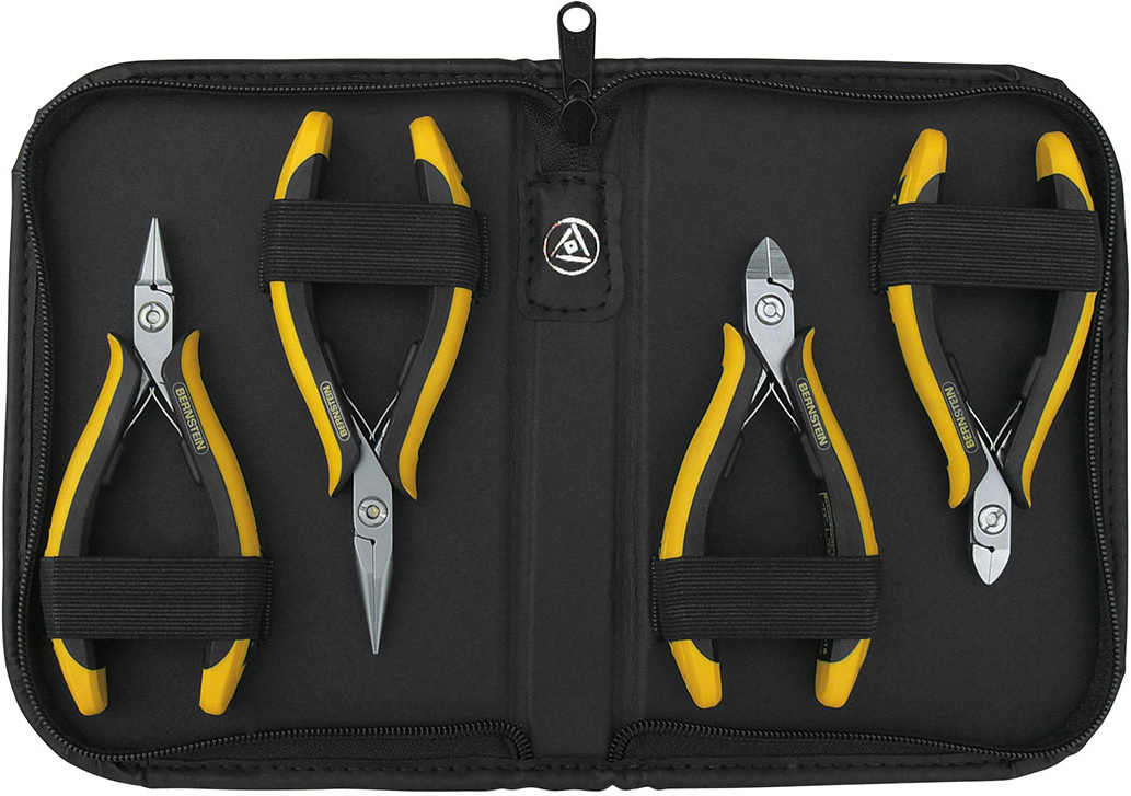 Anti-Static-ESD-Antistatic-Tools-4-piece-set-of-ESD-pliers-TECHNICline-imitation-3-970-b00-esd-zangen-elektronik-set-pliers-electronics-set