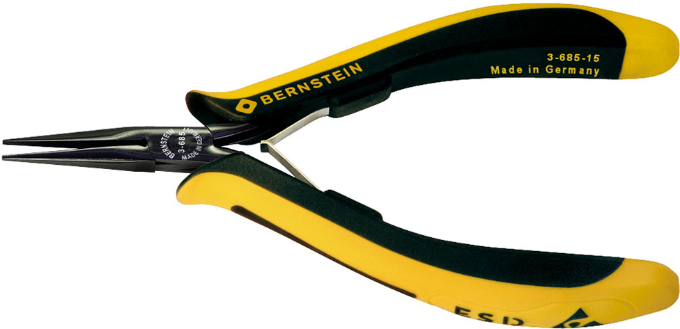 Anti-Static-ESD-Antistatic-Snipe-nose-ESD-pliers-EUROline-140-mm-extrem-3-685-15-b00-esd-zangen-elektronik-spitzzange-electronics-snipe-nose-pliers