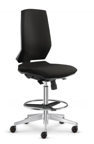 Black ESD Chair Castors Gas Lift Footring ESD Stream Chairs Comfort ECH 280SY CHR ESD BL CS 00G