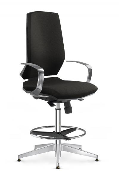 Black ESD Chair Glides Aluminium Armrest Gas Lift Footring ESD Stream Chairs Comfort ECH 280SY CHR ESD BL GL ALG