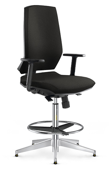 Black ESD Chair Glides Height Adjustable Black Nylon Armrests Gas Lift Footring ESD Stream Chairs Comfort ECH 280SY CHR ESD BL GL ADG