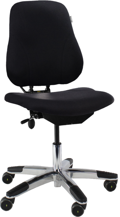 5000 Enforced ESD Chair with Fixed Seat Angle Lumbar Support XL Black Leather K07 ESD
