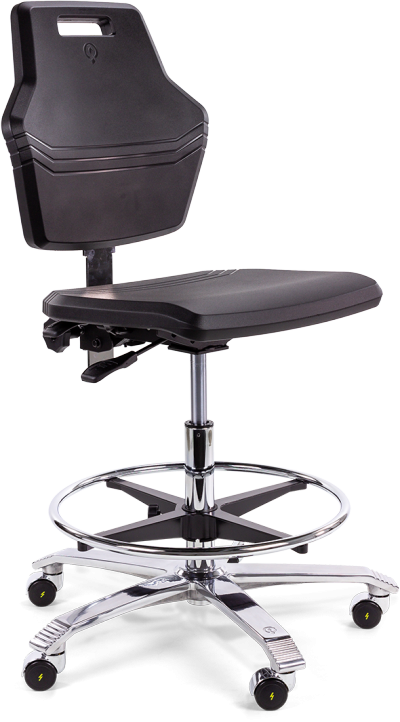 Score At Work 4401 ESD Standard Chair with Adjustable Seat Angle Black Conductive Polyurethane