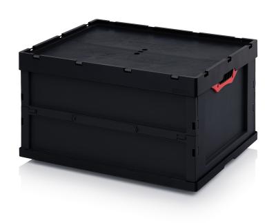 Antistatic ESD Collapsible Containers With Lid 80 x 60 x 44,5 cm (L x W x H) - 666 ESD FBD 86/445