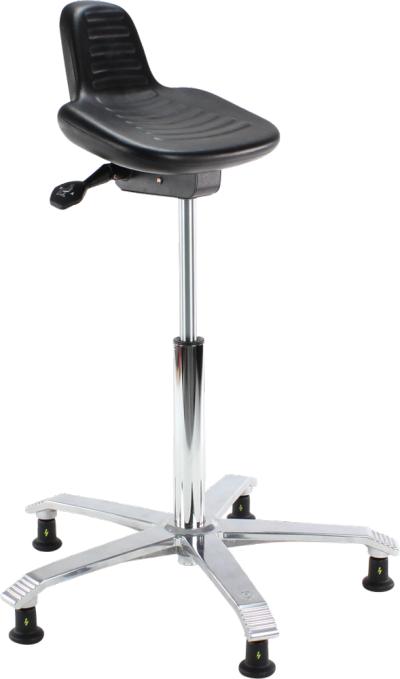 2232 ESD Swivel Stool with Adjustable Seat Angle Standard ESD Chair Black Conductive Polyurethane