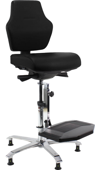 Score At Work ESD 08 Flowmatic Chair with High Backrest Black Leather K07 ESD