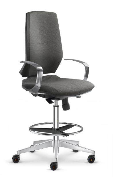 Grey ESD Chair Castors Aluminium Armrest Gas Lift Footring ESD Stream Chairs Comfort ECH 280SY CHR ESD GR CS ALG
