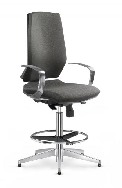Grey ESD Chair Glides Aluminium Armrest Gas Lift Footring ESD Stream Chairs Comfort