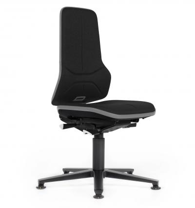 ESD Workplace Chair NEON 1 ESD Work Chair Permanent Contact Backrest Duotec ESD Fabric Black Flex Strip Grey Glides Bimos Workplace Chairs Interstuhl