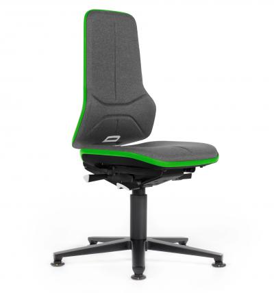 ESD Workplace Chair NEON 1 ESD Work Chair Synchronous Mechanism Duotec ESD Fabric Grey Flex Strip Green Glides Bimos Workplace Chairs Interstuhl