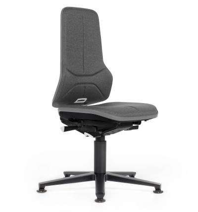 ESD Workplace Chair NEON 1 ESD Work Chair Permanent Contact Backrest Duotec ESD Fabric Grey Flex Strip Grey Glides Bimos Workplace Chairs Interstuhl