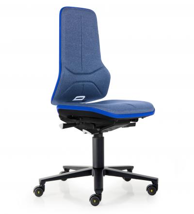 ESD Workplace Chair NEON 2 ESD Work Chair Synchronous Mechanism Duotec ESD Fabric Blue Flex Strip Blue Soft Castors Bimos Workplace Chairs Interstuhl