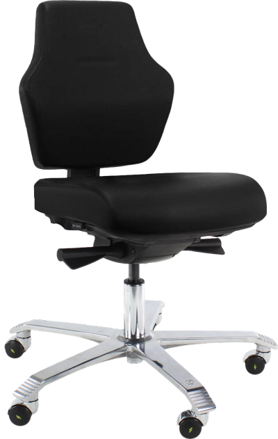 Score At Work ESD Synchro Mechanism Chair Standard ESD Chair Black Leather K07 ESD