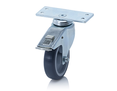 ESD Castors for collapsible and Big Boxes, ESD Rubber-steering wheel with castor for Collapsible- and Big Boxes - 666 MR04065 EL