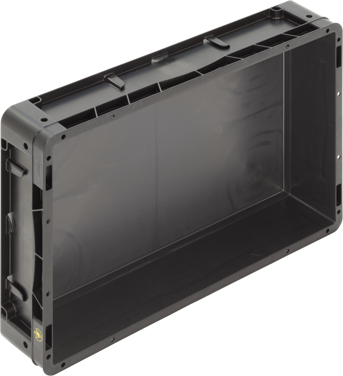 Automation ESD FUTURA Container, Black 600 x 400 x 120 mm, Flat Base