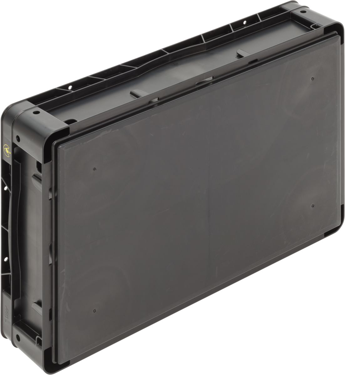 Automation ESD FUTURA Container, Black 600 x 400 x 120 mm, Flat Base