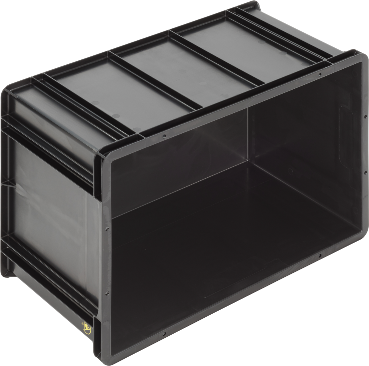 ESD Container SGLNorm, Black 600 x 400 x 320 mm, Flat Base