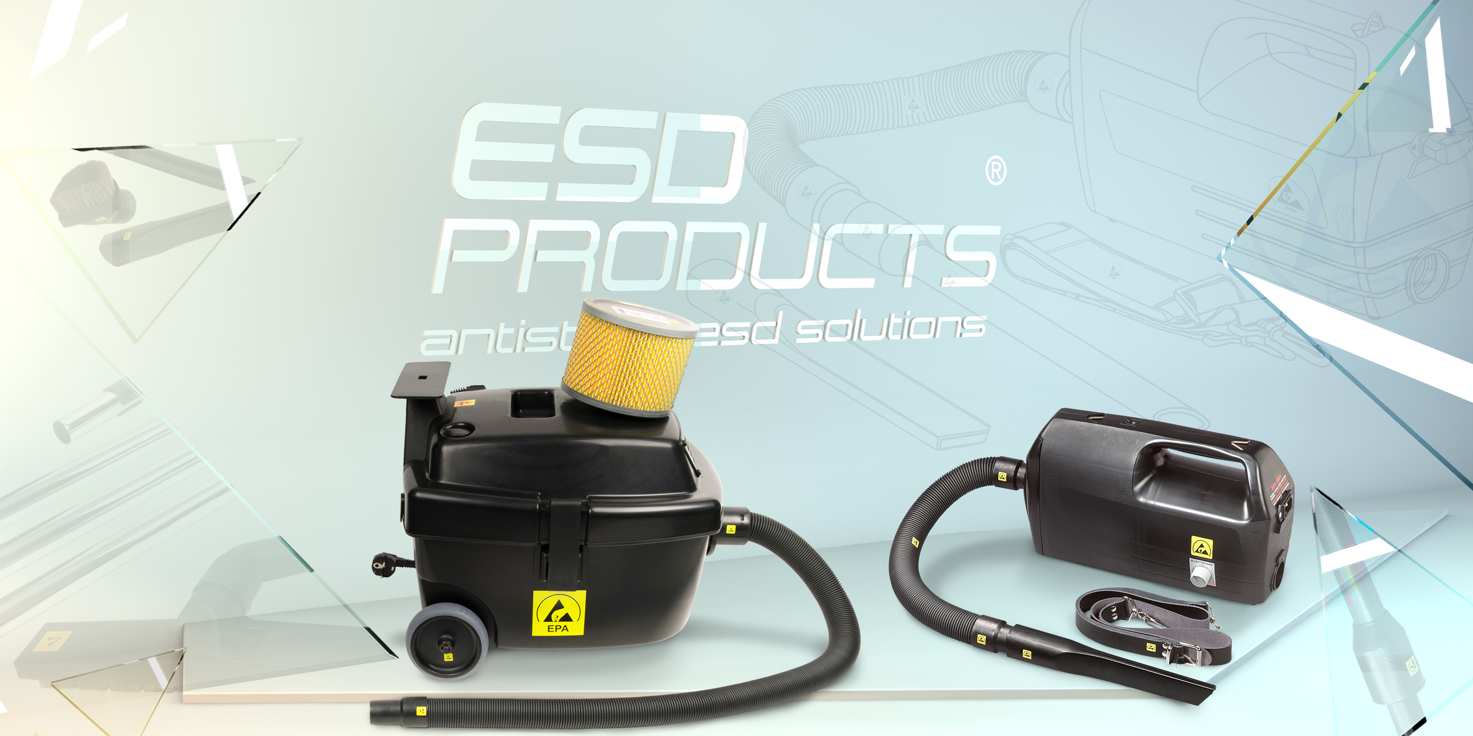 Antistatic ESD Vacuum Cleaner  ESD Maintenance Portable Industrial ESD vacuum cleaner BlowVacs ESD Safe EPA compliant 
