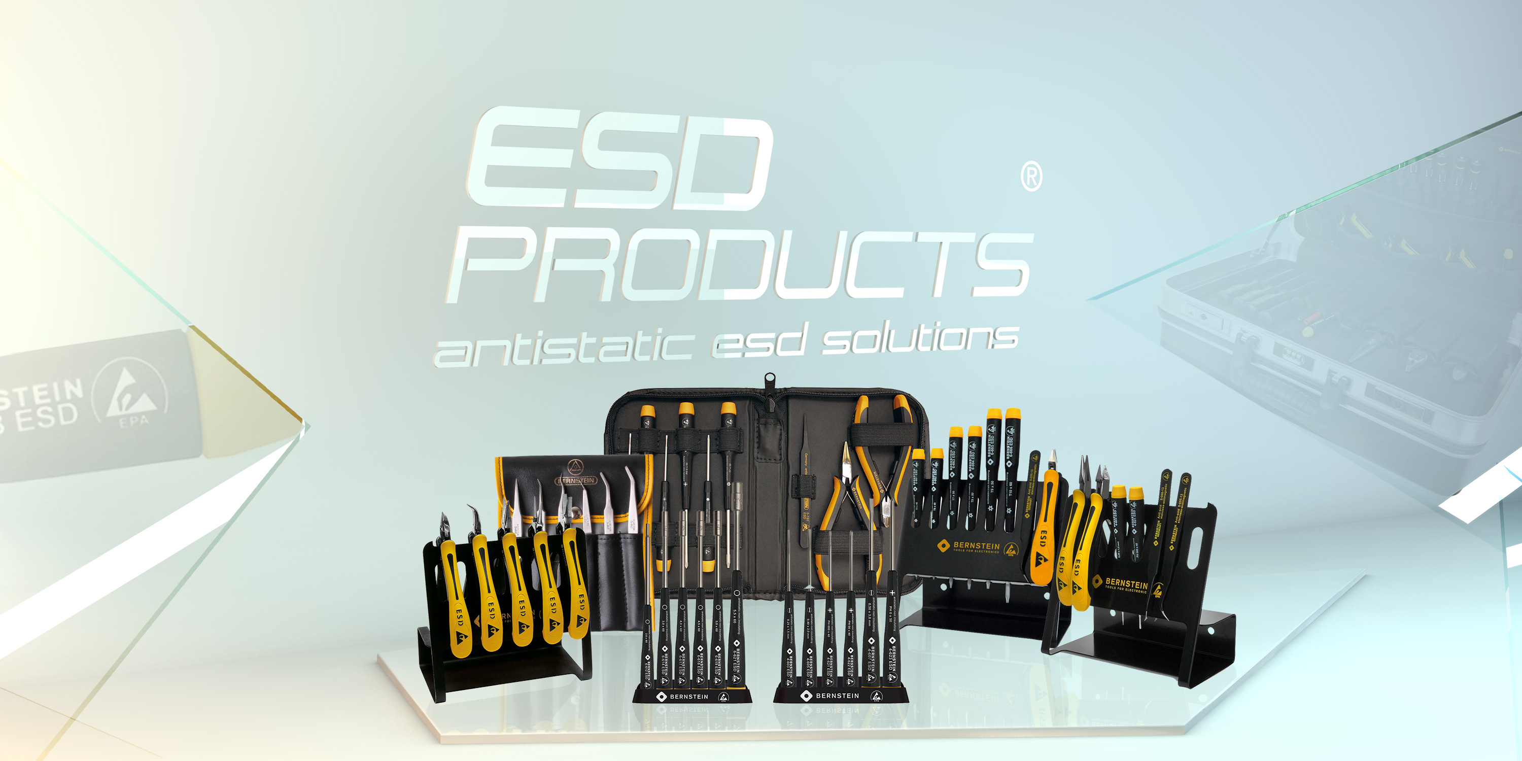 ESD Carrying Toolboxes Anti-Static ESD Protective Storage & Warehousing Systems ESD Hand Tools Equipment Electronic ESD screwdrivers pliers cutters wrenches