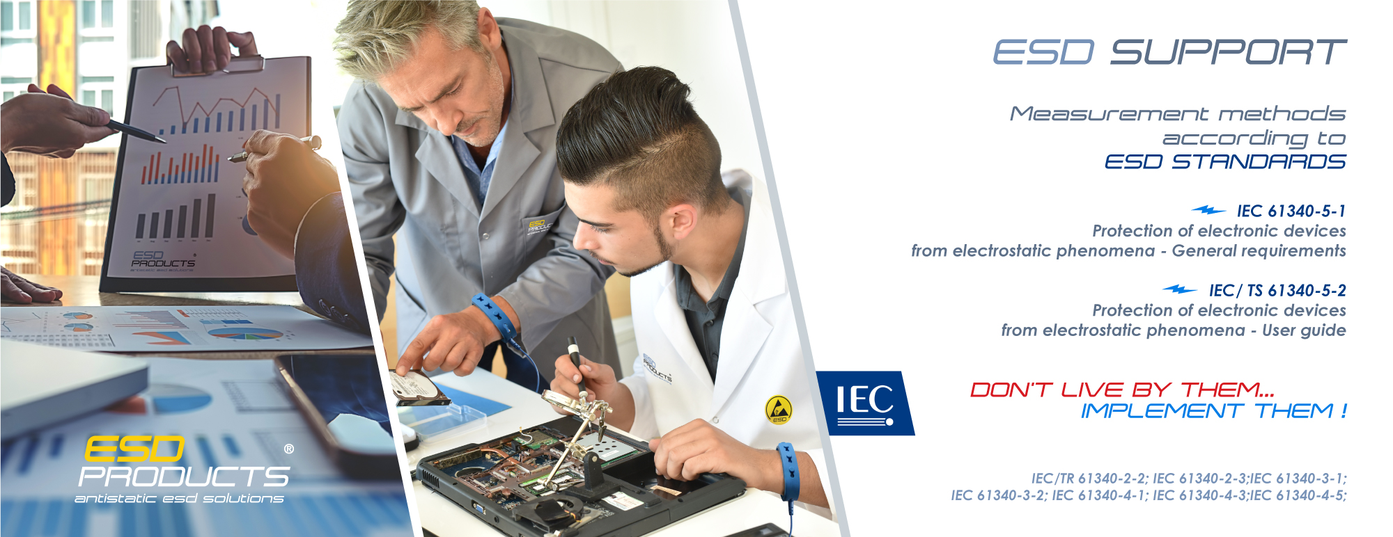 ESD Support  ESDproducts training coaching workplace analysis AES Antistatic