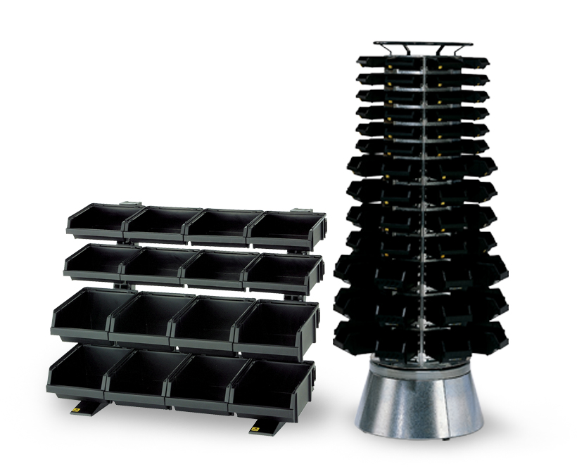 ESD-Bin-Carousel-table-rack-picking-bin-table-small-component-storarege-esdproducts