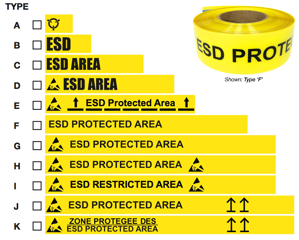 ESD floor marking tape EPA warning