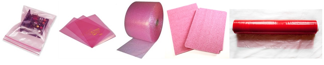 pink poly bags anti-static bags Anti-static Pink polyethylene Bags antistatic foam anti-static stretch foly antistatic bubble foil ESDproducts Bruno Depré